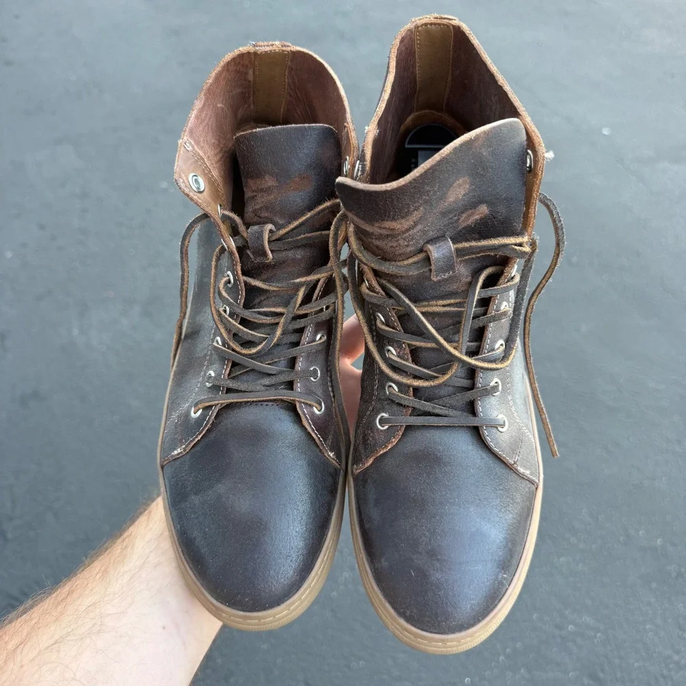 Thursday Boot Co Premier High Top Brown Leather Sneakers Mens 9 Gum Sole‎ ZR-86